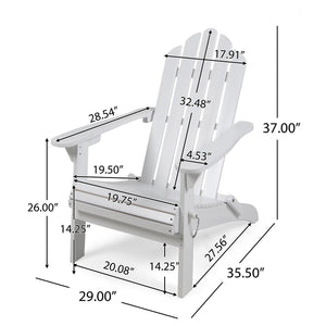 Aurascape Outdoor Acacia Wood Foldable Adirondack Chair