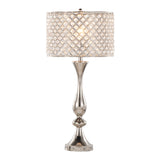 Topaz 27' Contemporary Metal Table Lamp in Polished Nickel with Clear K9 Crystal