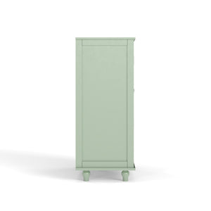 Minimalist Buffet Cabinet With Double Glass Doors And Drawer