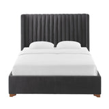 Corduroy Upholstered Wingback Bed Frame