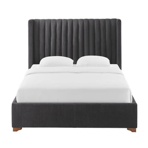 Corduroy Upholstered Wingback Bed Frame