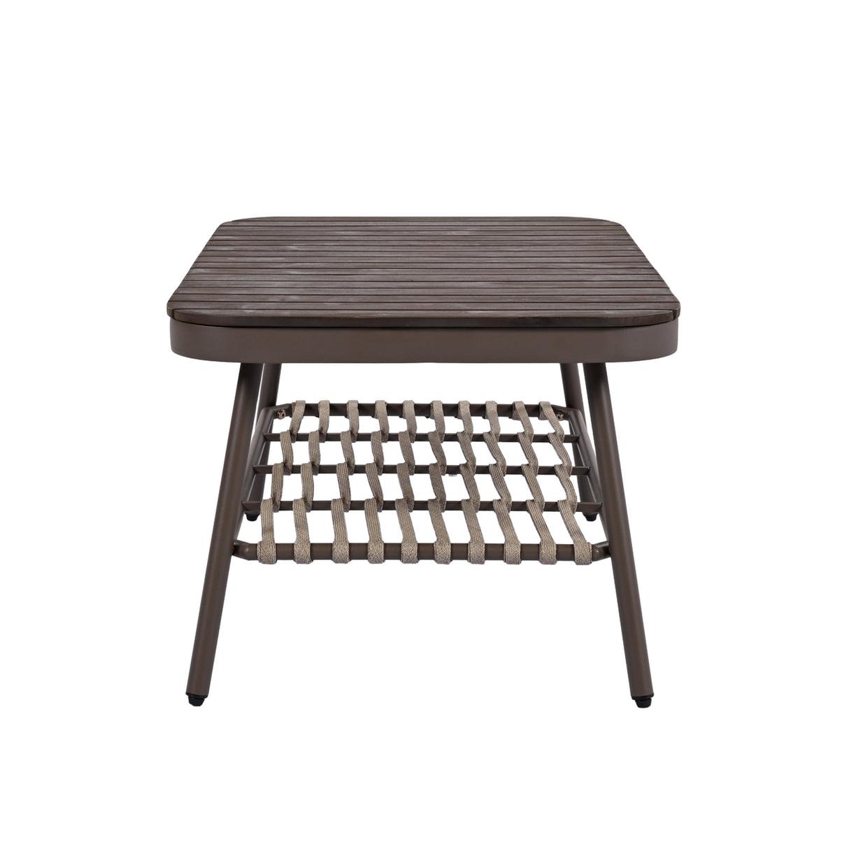 4-Piece Outdoor Patio Furniture Set with Metal Frame and Woven Rope