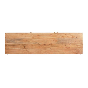 Boho Handcrafted 3 Door Sideboard, Carved Texture & Artisanal Charm - Natural
