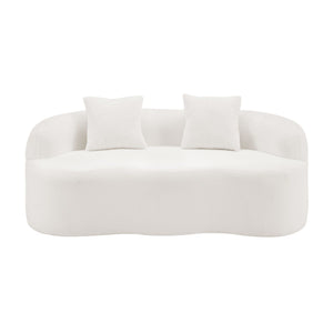 Curved Loveseat Sofa With Round Armrest