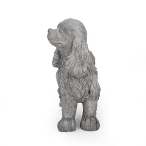 Charming Cocker Spaniel Dog Statue Bench Gray Magnesium Oxide 31.25'