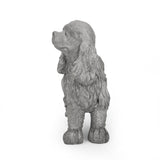 Charming Cocker Spaniel Dog Statue Bench Gray Magnesium Oxide 31.25'