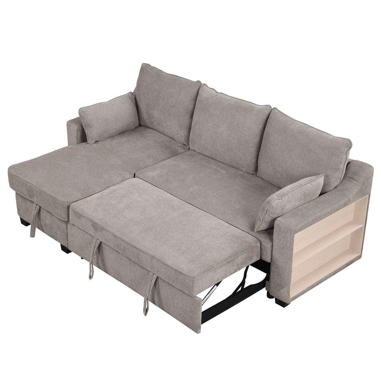 The Lionel Multifunctional Chenille Convertible Sofa Bed - USB and Storage