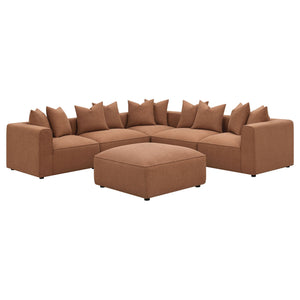 Colleen - Armless Chair With Pillows - Terracotta