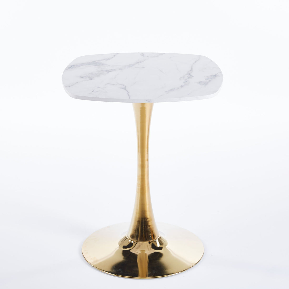 Square Tulip Dining Table For 2-4 People - Golden / White
