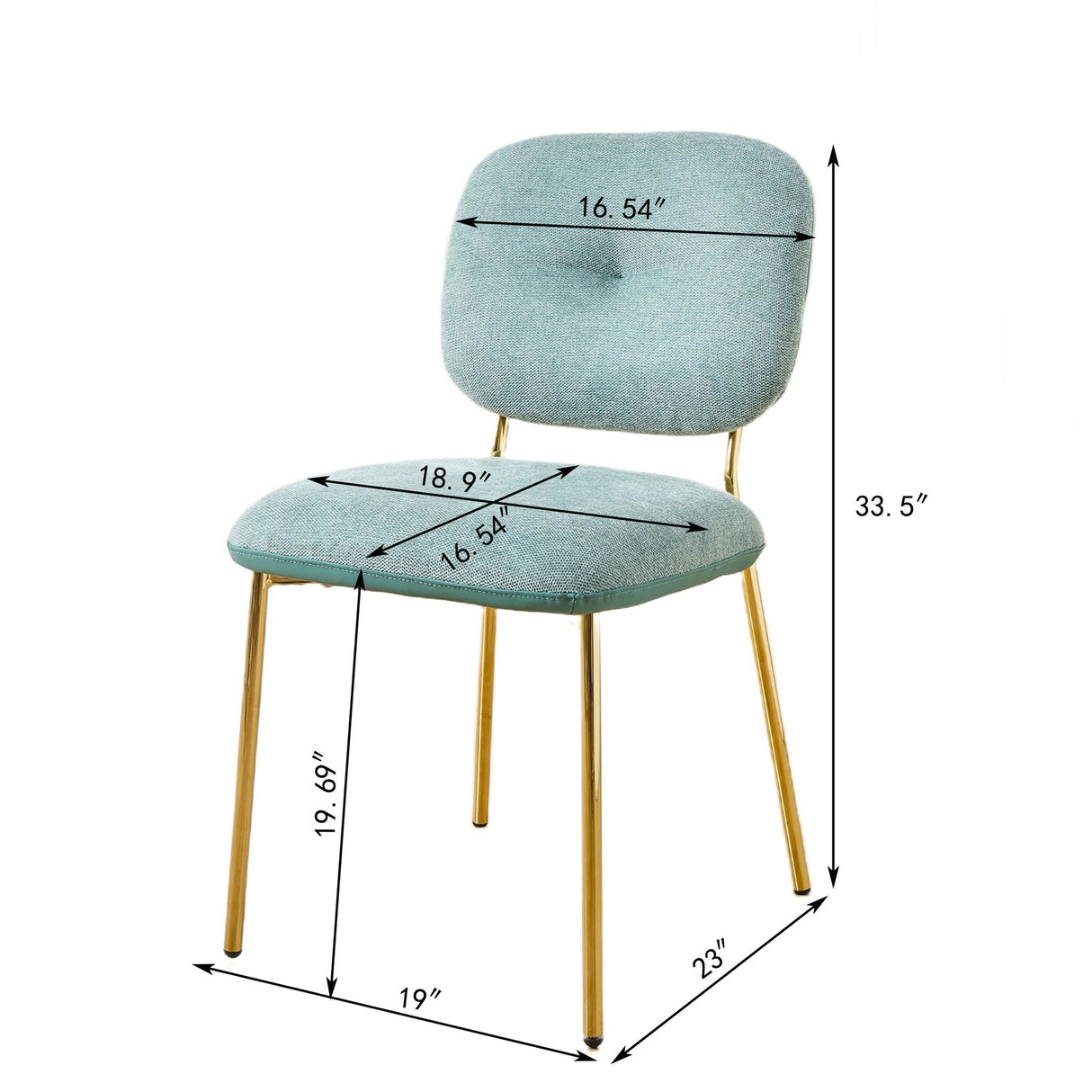 Modern Dining Chairs (Set of 2) Upholstered Accent Chairs With Metal Legs