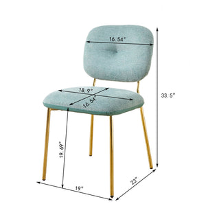 Modern Dining Chairs (Set of 2) Upholstered Accent Chairs With Metal Legs
