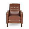 Mid-Century Modern Recliner With Button Tufted Waffle Stitch