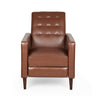 Mid-Century Modern Recliner With Button Tufted Waffle Stitch