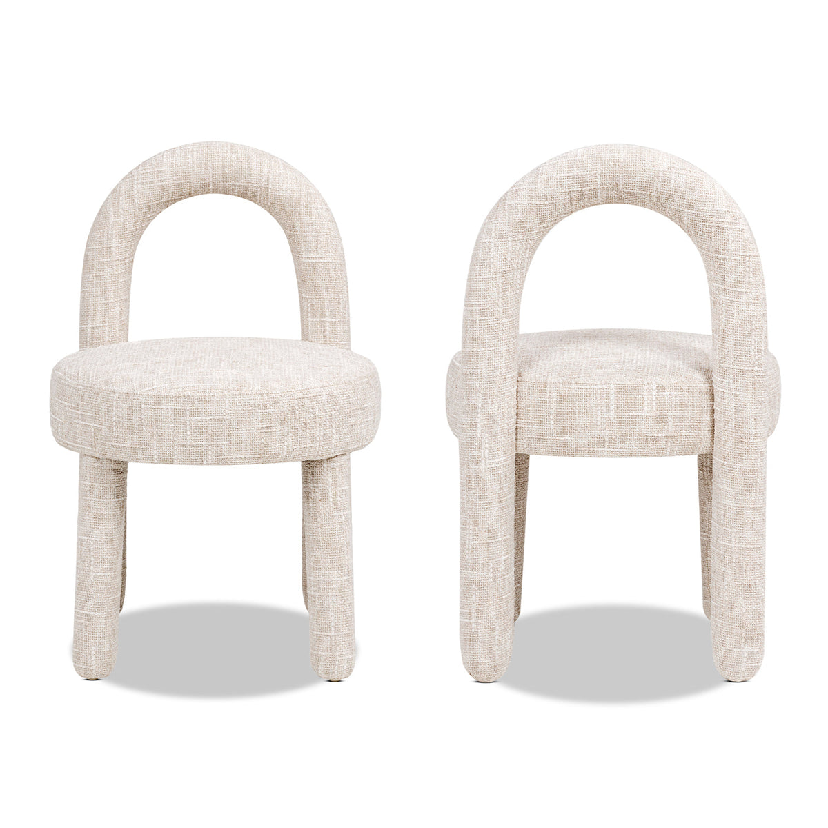 Penny Round Arched Fully Upholstered Dining Side Chair, Set of 2