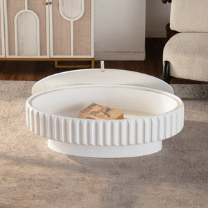 Fluted Storage Table with Lift-Off Lid