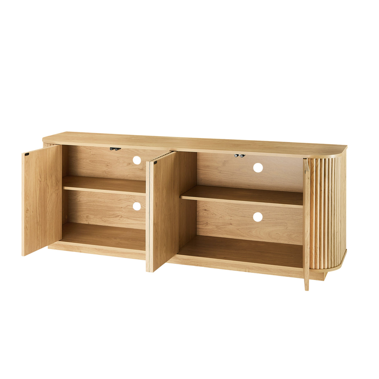 Modern Fluted Sideboard Storage Cabinet