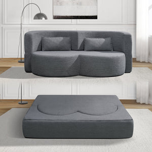 Folding Sofa Bed - Convertible Teddy Bear Fabric Sleeper