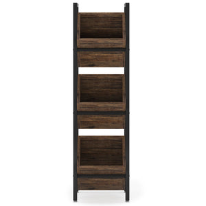 3 Tier Basket Stand With Angled Baskets, Vertical Storage Tower For Kitchen - Black