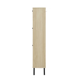 Modern Rattan 3 Door Shoe Rack Cabinet For Entryway