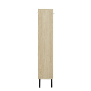 Modern Rattan 3 Door Shoe Rack Cabinet for Entryway