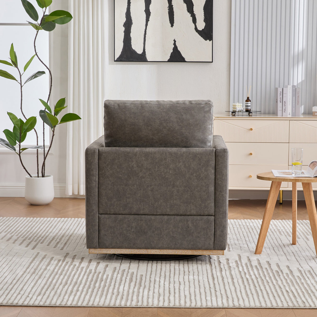 Thornfield Upholstered Square Swivel Accent Chair