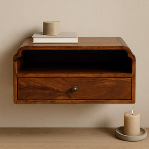 Artisan Furniture Solid Wood Avora Wall-Mounted Chestnut Bedside