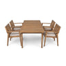 5 Piece Patio Furniture Set Acacia Wood Table And 4 Heavy Duty Cushioned Chairs