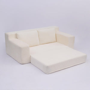 Comfortable Deep Seat Loveseat Sofa Bed, Reversible Cushion With Pillows