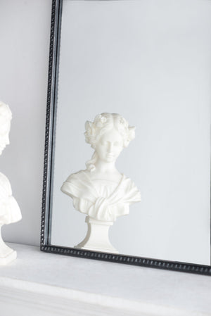 Baroque Grand Wall Mirror with Black Matte Iron Frame - Black