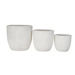 U_Style Lightweight Matte Textured MGO Outdoor Indoor Flower Pot Set of 3