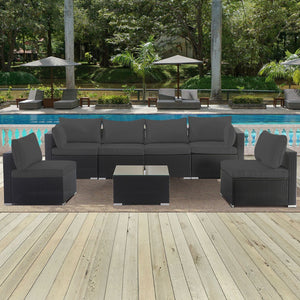 Cushion Covers For 7 Piece Wicker Sectional Sofa, 14 Pack Seat And Back Slipcovers With Zipper