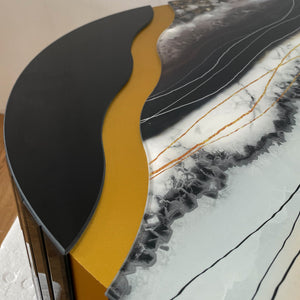 Modern Round Coffee Table with Glass Top