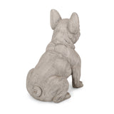 Dog Garden Sculpture, Outdoor French Bulldog Garden Statue, Rustic White