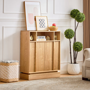 Farmhouse Fluted Sideboard Buffet Cabinet with Storage