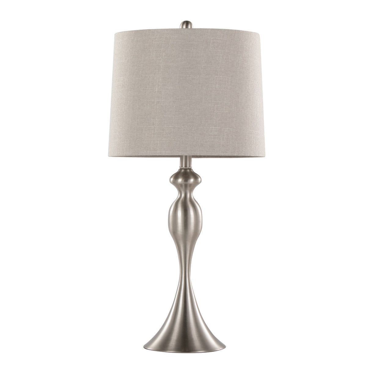 Ashland 27" Contemporary Metal Table Lamp in Brushed Nickel - Set of 2