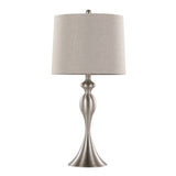 Ashland 27" Contemporary Metal Table Lamp in Brushed Nickel - Set of 2
