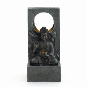 28" H Outdoor Buddha Waterfall Fountain