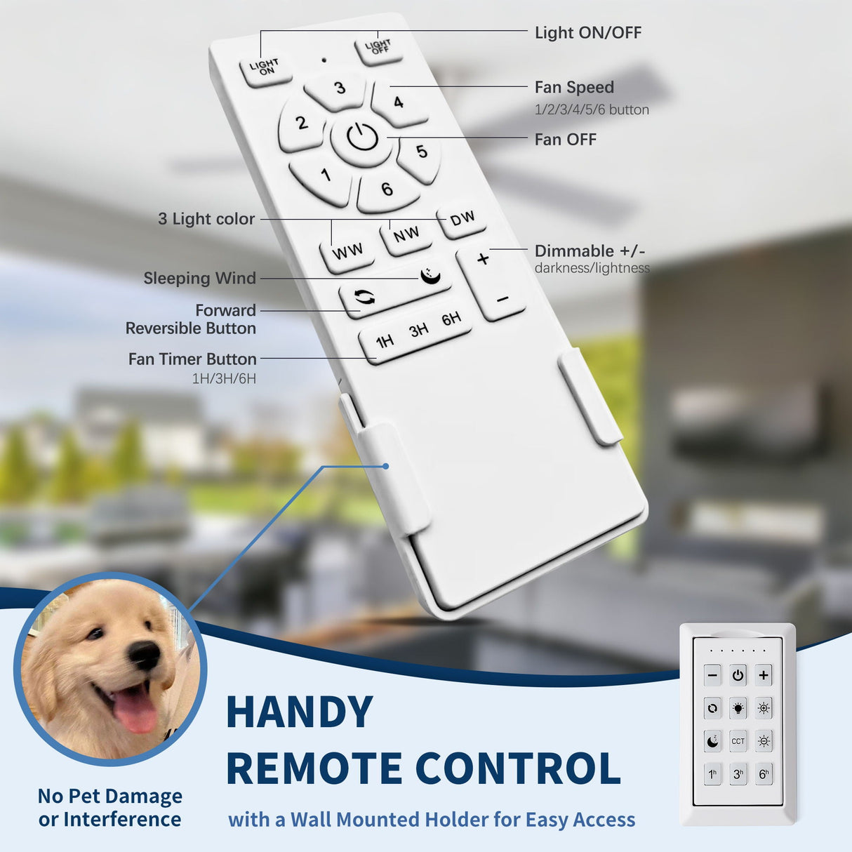 Low Profile Flush Mount Intergrated LED Ceiling Fan With Light And Reversible Quiet Motor