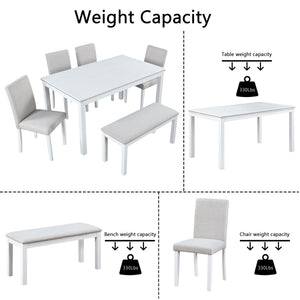 Dining Table Set With Crystal Decoration And Upholstered Chairs