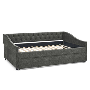 Upholstered Daybed With USB Charging & Pull Out Bed