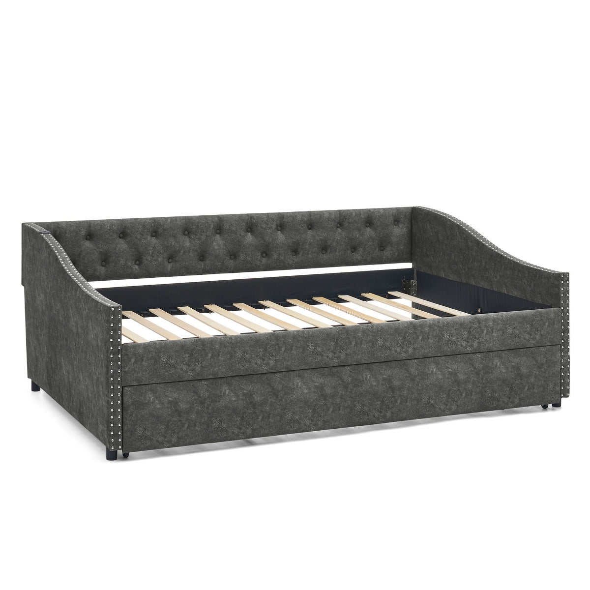 Upholstered Daybed With USB Charging & Pull Out Bed