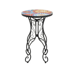Outdoor Side Table, Colorful+Black