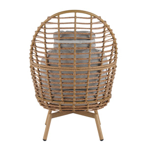 Ellis Outdoor Wicker High-Back Swivel Lounge Chair