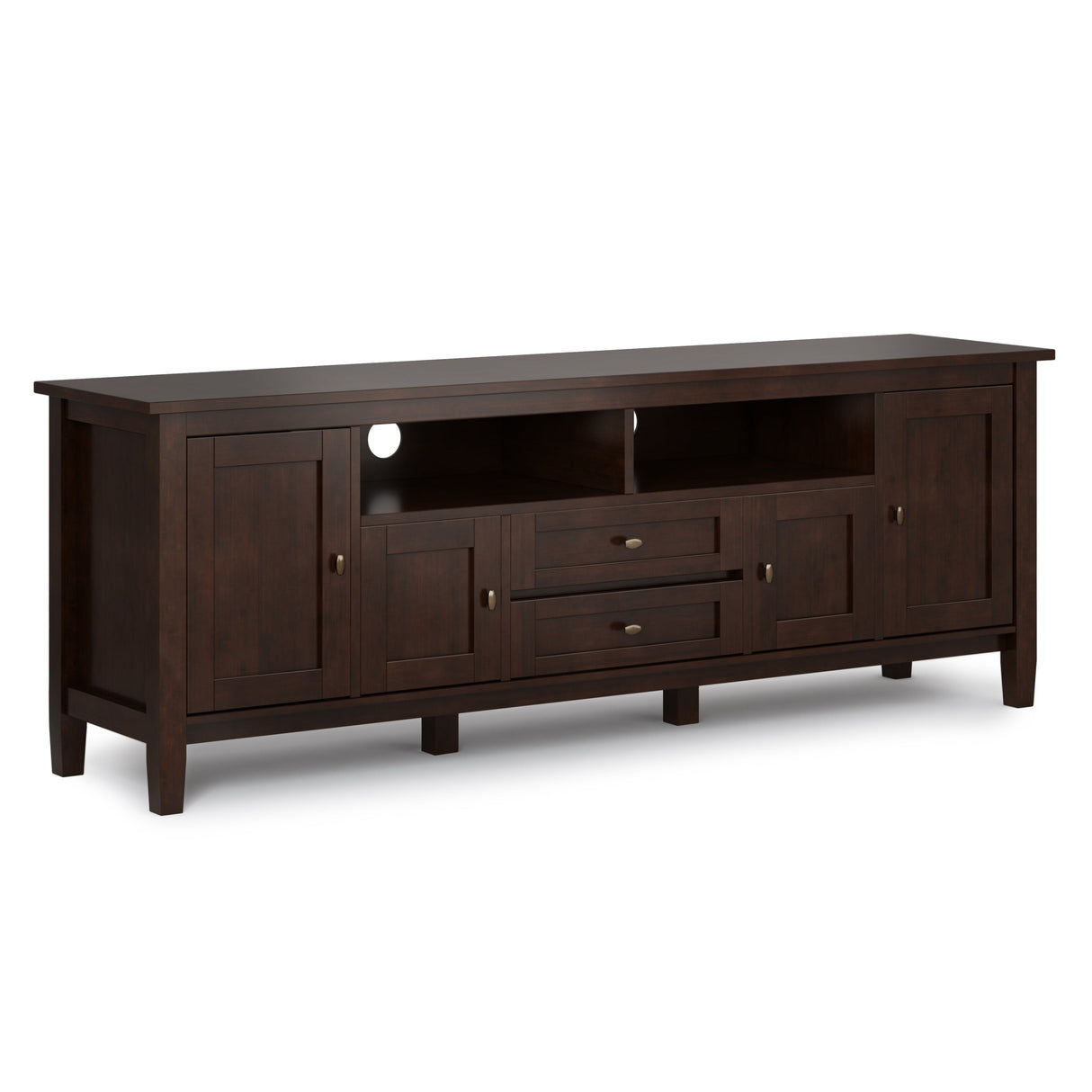 Warm Shaker 72" TV Media Stand - Russet Brown