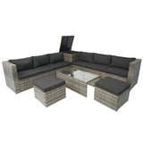 8 Piece Patio Sectional Wicker Rattan Outdoor Sofa Set with Storage Box