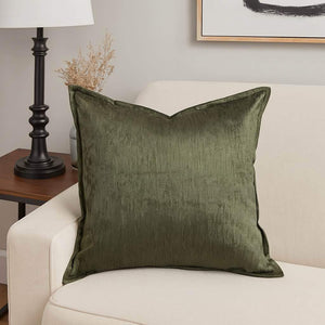 Velvet Throw Pillow with Luxe Shine & Structured Support – Deep Forest Green