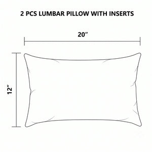 2 Pack Outdoor Lumbar Pillow with Inserts