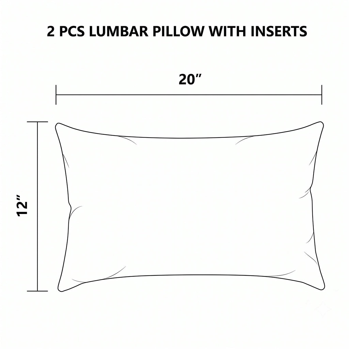2 Pack Outdoor Lumbar Pillow with Inserts