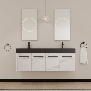 60 Inch Wall-Mounted Bathroom Vanity with Sink