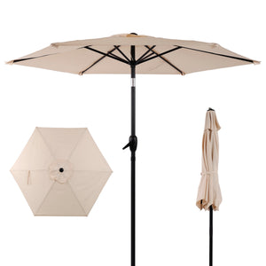 10FT Patio Umbrella with Push Button Tilt and Crank Mechanism